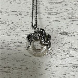 Swarovski vintage Fantasy Silver Snake Pendant Necklace